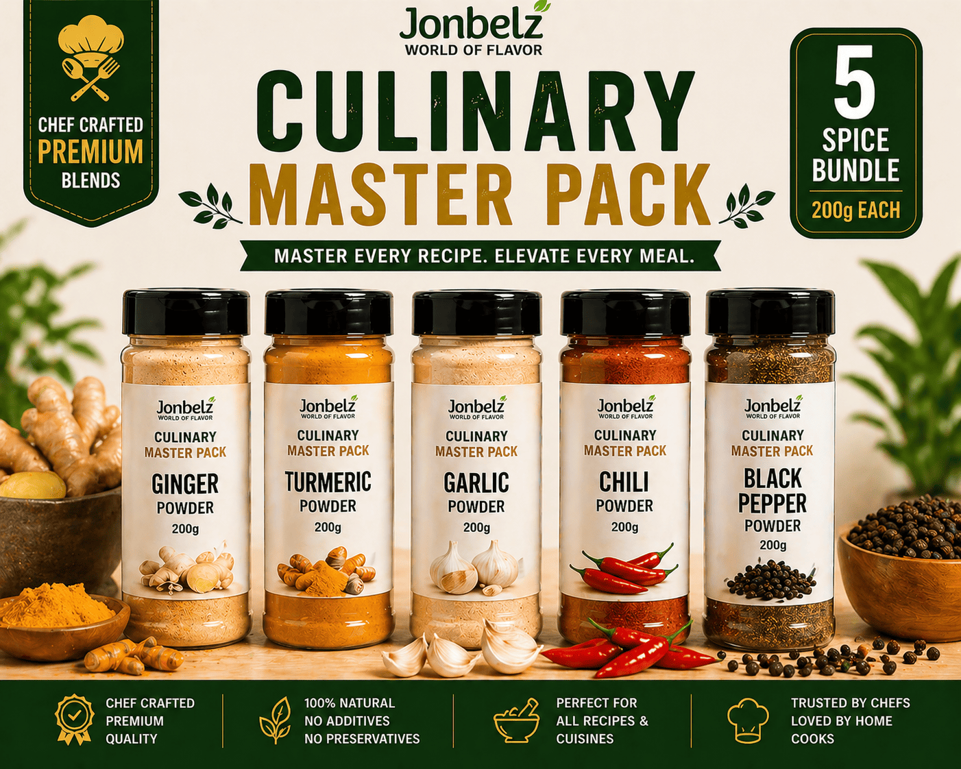 Culinary Master Pack (5-Spice Bundle) – 200g Each